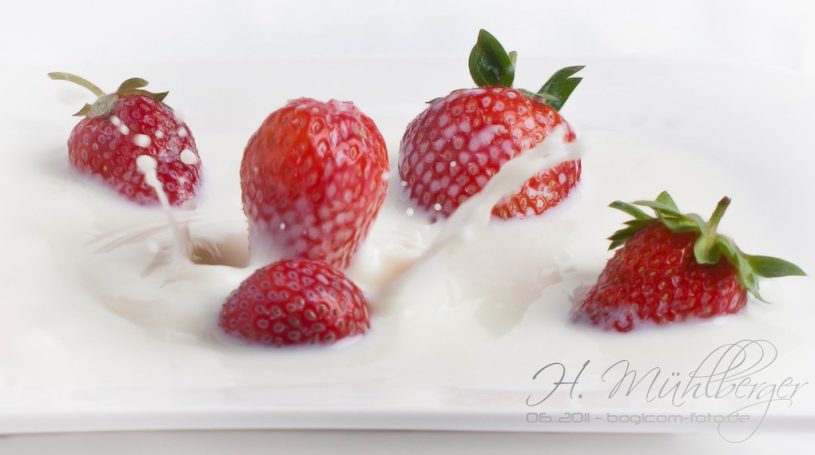 Werbefoto "Erdbeermilch 2011"